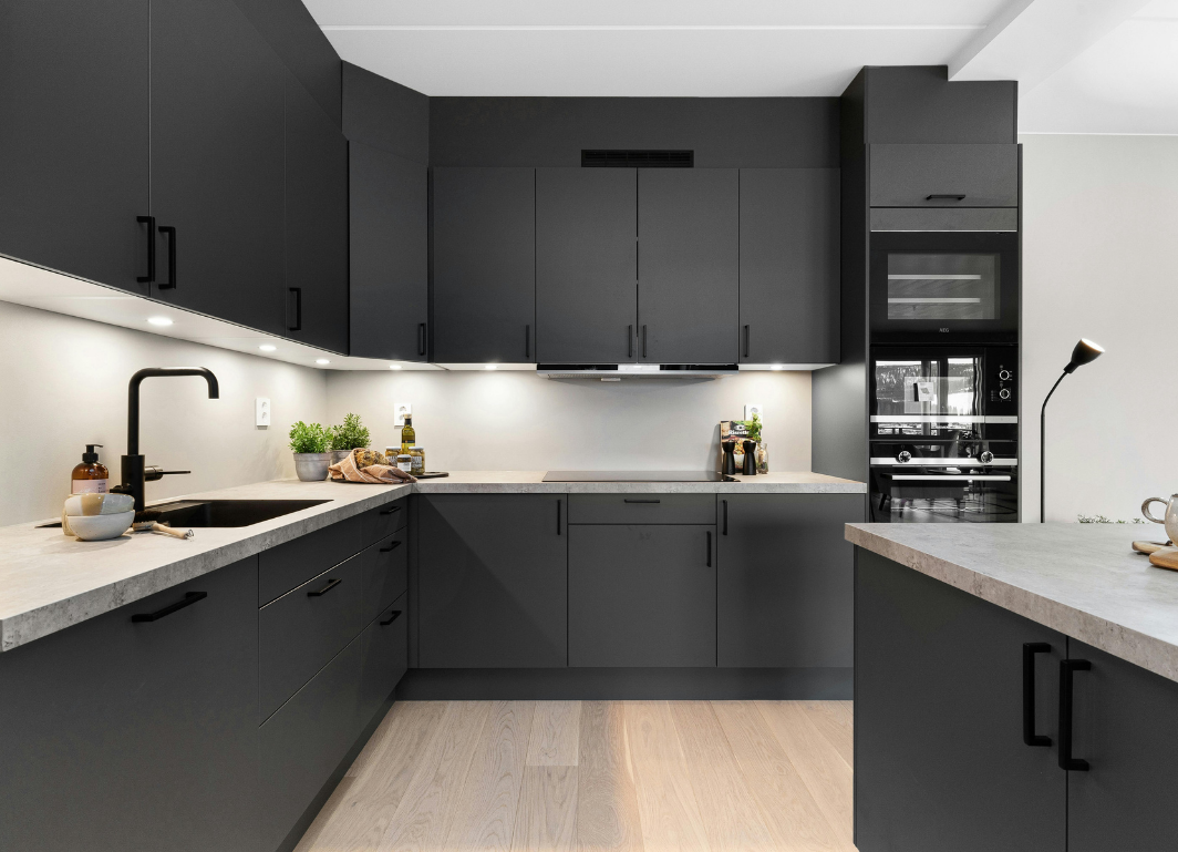 Finished kitchen in a Bearsden family home